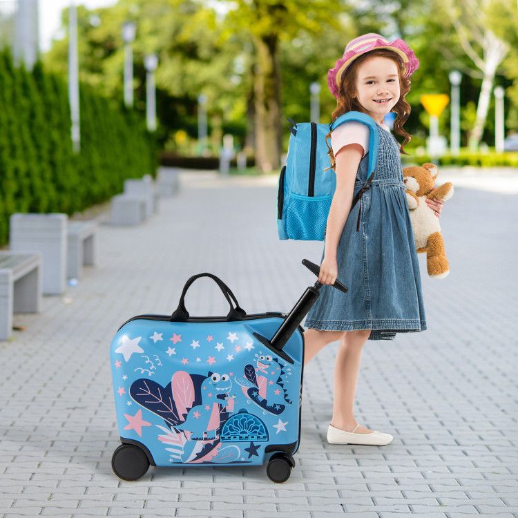 2 Pieces Kid Luggage Set with Spinner Wheels and Aluminum Handle