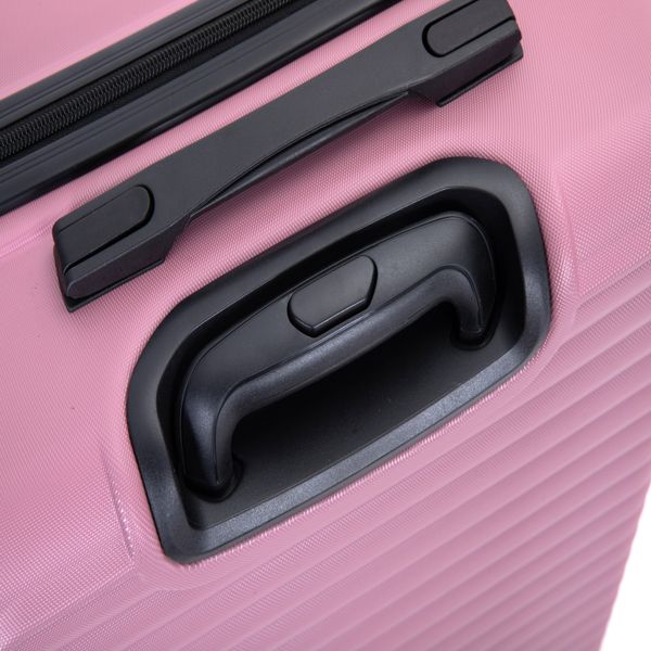 3 Piece Luggage Sets ABS Lightweight Suitcase with Two Hooks, Spinner Wheels, TSA Lock, (20/24/28) PINK