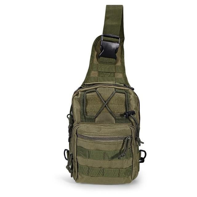Unisex Sling Shoulder Bag Molle Outdoor Daypack Backpack with Adjustable Strap