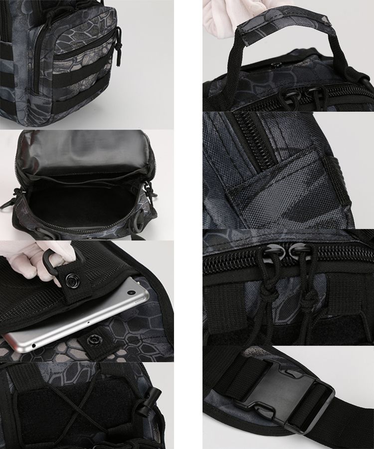Unisex Sling Shoulder Bag Molle Outdoor Daypack Backpack with Adjustable Strap