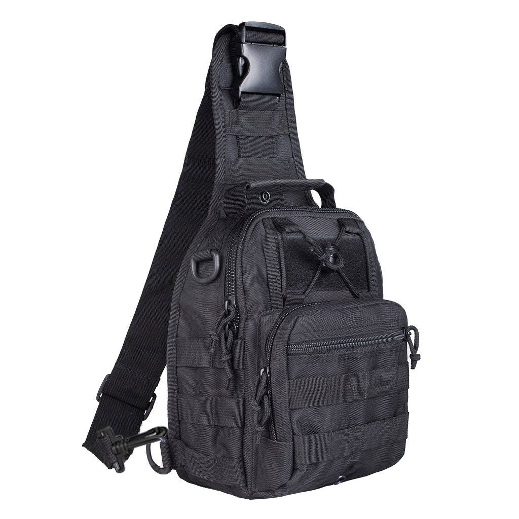 Unisex Sling Shoulder Bag Molle Outdoor Daypack Backpack with Adjustable Strap