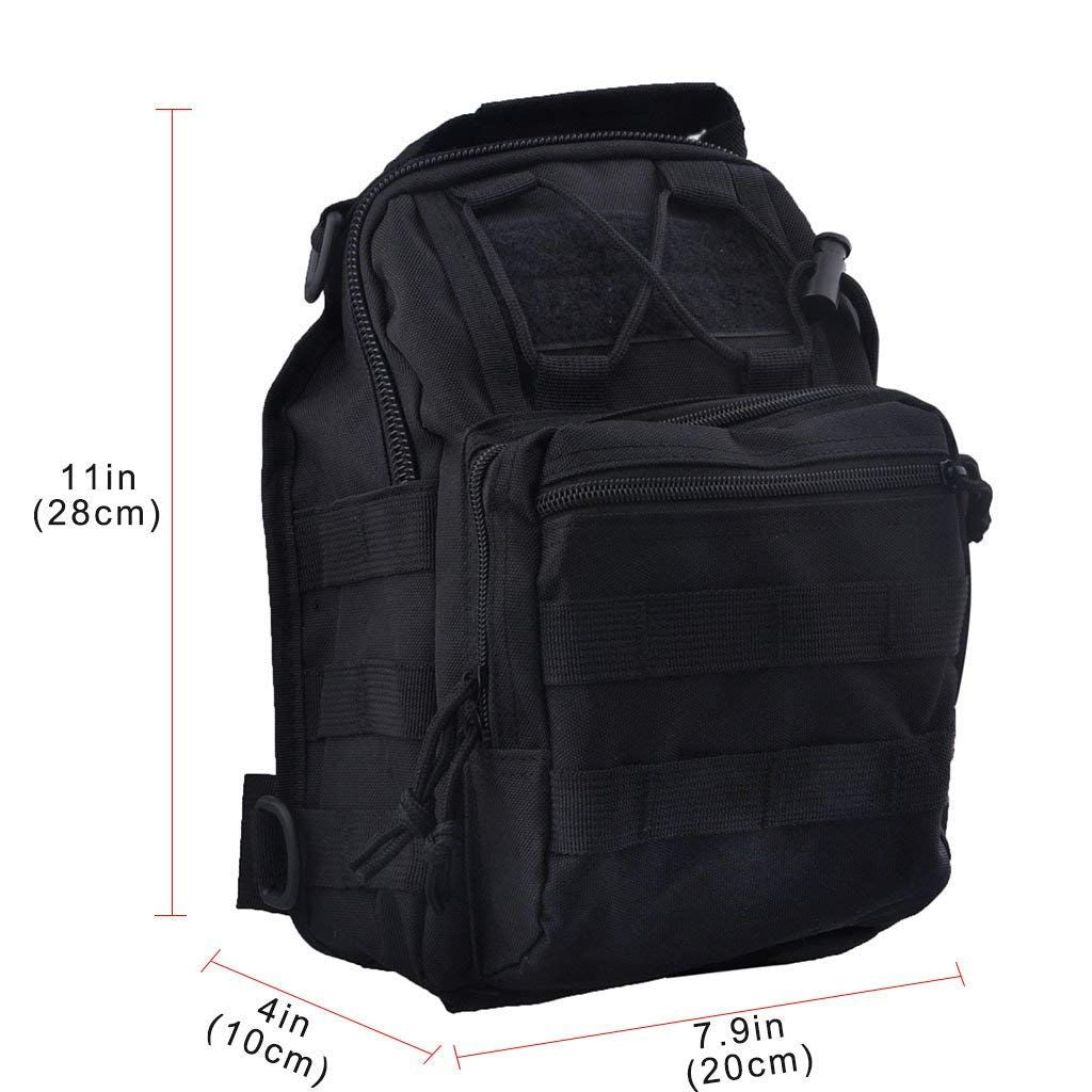 Unisex Sling Shoulder Bag Molle Outdoor Daypack Backpack with Adjustable Strap