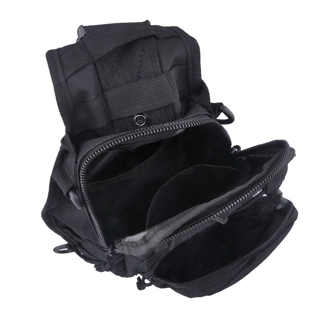 Unisex Sling Shoulder Bag Molle Outdoor Daypack Backpack with Adjustable Strap