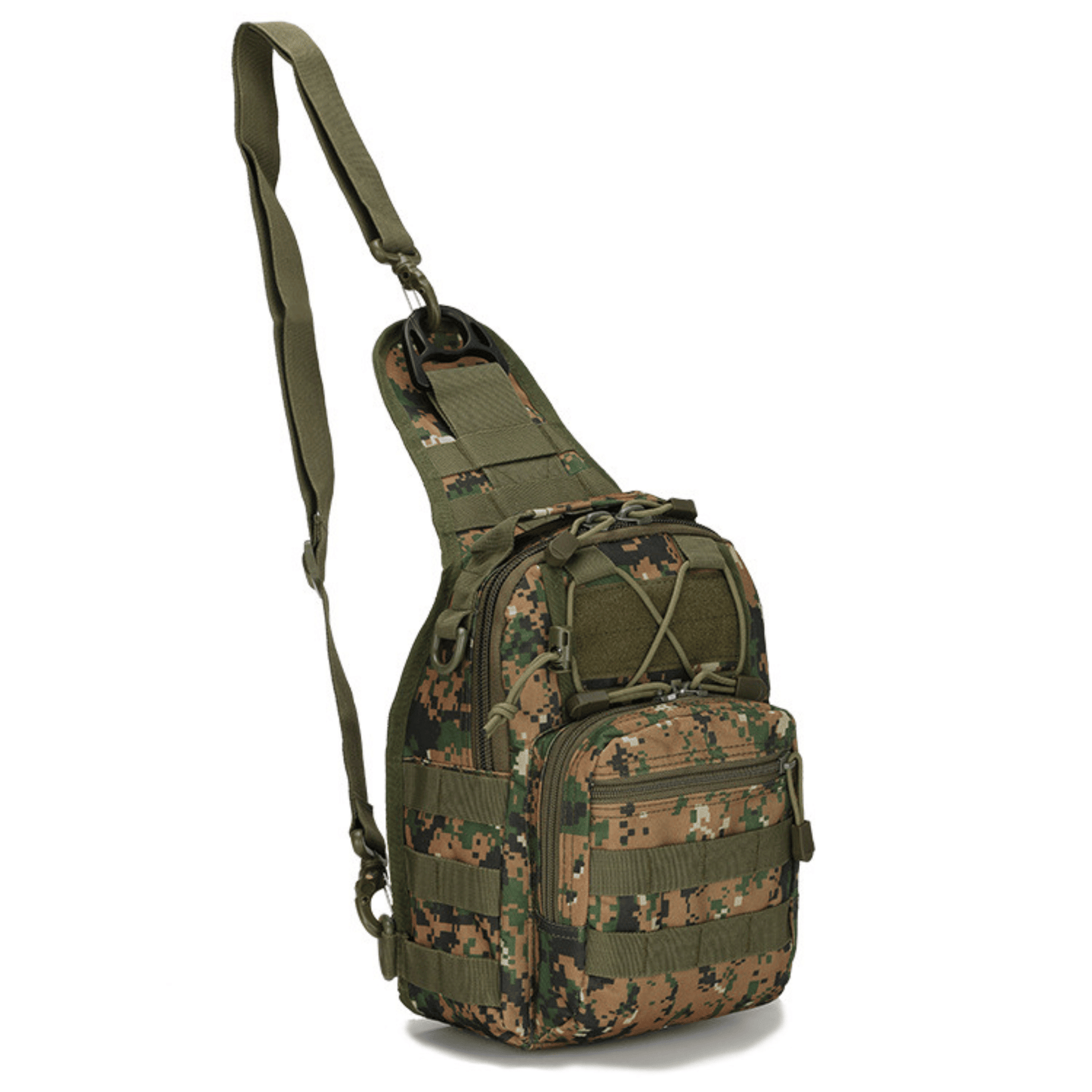 Unisex Sling Shoulder Bag Molle Outdoor Daypack Backpack with Adjustable Strap