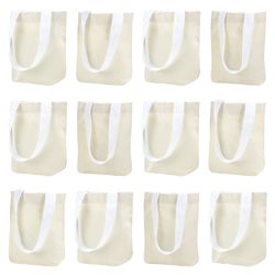 8" Canvas Tote Bags, 12-pack