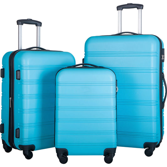 3 Piece Luggage Sets Hardside Spinner Suitcase with TSA Lock 20" 24" 28" Available